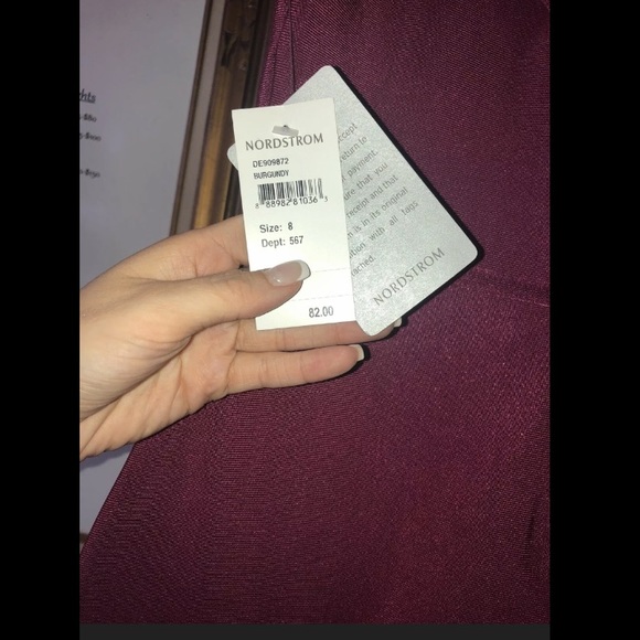 Missguided Nordstrom Off-Shoulder Wine Red Midi Dress NWT Sz 8 - Picture 8 of 10